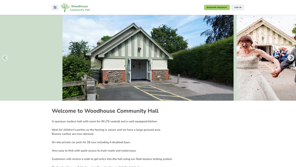 Screenshot of the Woodhouse Community Hall Trust website