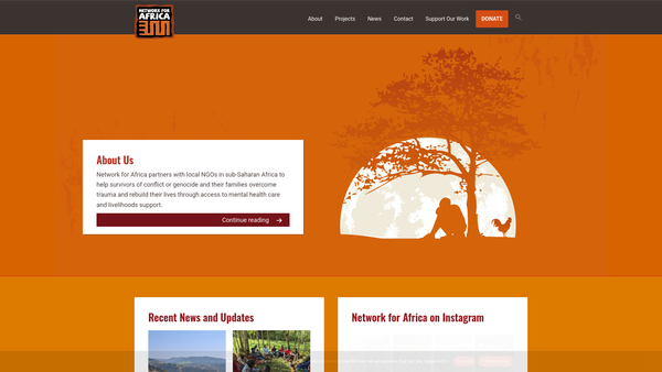 Screenshot of the Network For Africa website