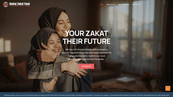 Screenshot of the Global Zakat Fund website