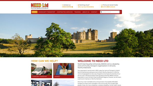 Screenshot of the North East Equality & Diversity Limited website