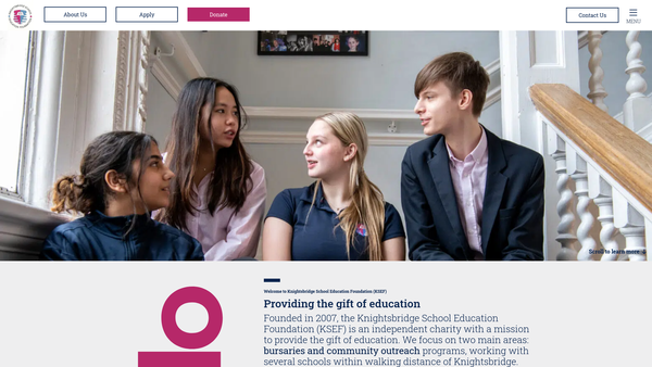 Screenshot of the Knightsbridge School Education Foundation website