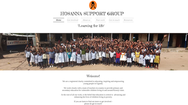 Screenshot of the Hosanna Support Group website