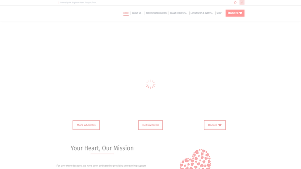 Screenshot of the The Sussex Heart Charity website