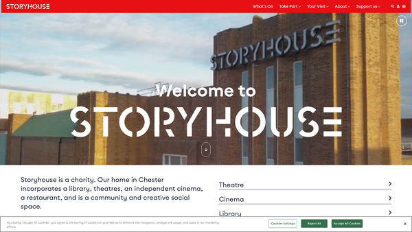 Screenshot of the UK Storyhouse Limited website