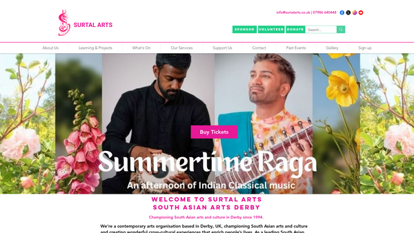Screenshot of the Surtal Arts Ltd website