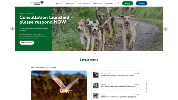 Screenshot of the The Countryside Alliance Foundation website