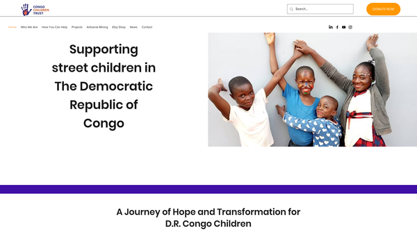 Screenshot of the Congo Children Trust website