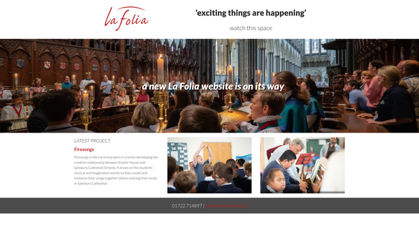 Screenshot of the La Folia Music website