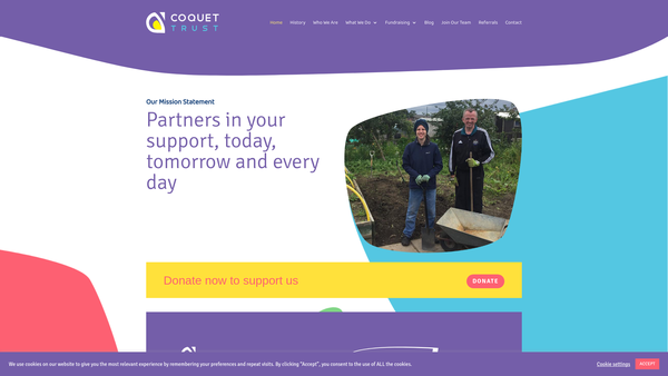 Screenshot of the Coquet Trust website