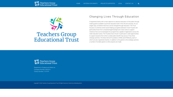 Screenshot of the Teachers Group Educational Trust website