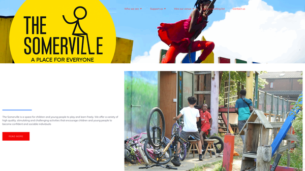 Screenshot of the Somerville Youth & Play Provision website