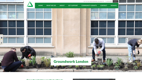 Screenshot of the Groundwork London website