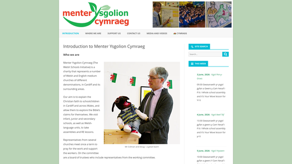 Screenshot of the Menter Ysgolion Cymraeg website