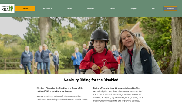 Screenshot of the Newbury Riding For The Disabled Limited website