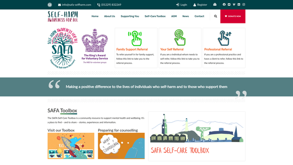 Screenshot of the Safa Cumbria website