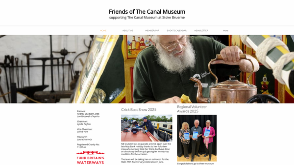 Screenshot of the The Friends of the Canal Museum website