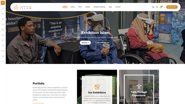 Screenshot of the Exhibition Islam website
