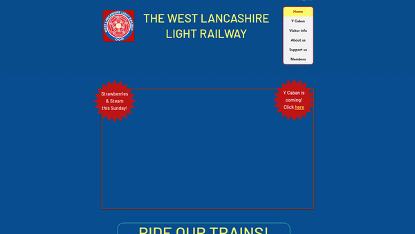 Screenshot of the West Lancashire Light Railway Trust website