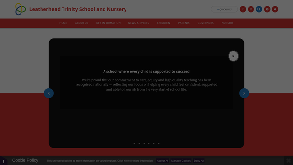Screenshot of the Friends Of Leatherhead Trinity website
