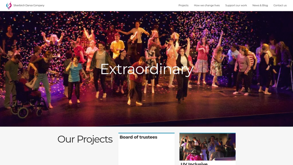 Screenshot of the Actone Artsbase website