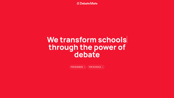 Screenshot of the Debate Mate Schools Limited website