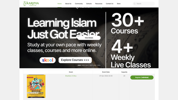 Screenshot of the Karima Al Marwaziyya website