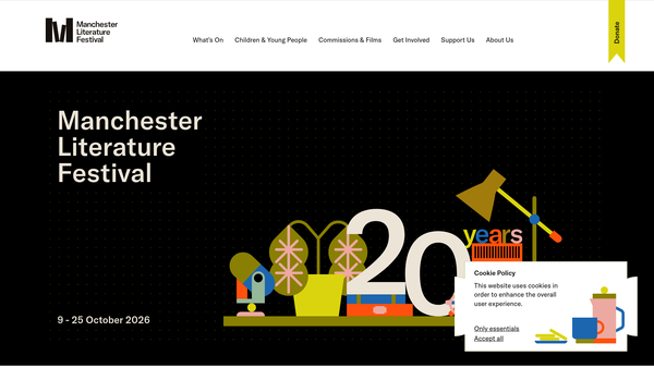 Screenshot of the Manchester Literature Festival website