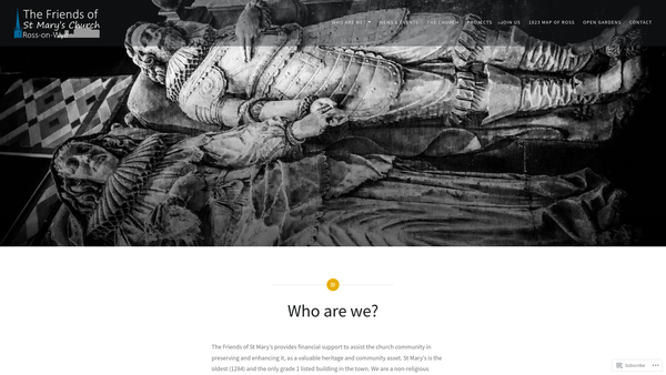 Screenshot of the The Friends Of St Mary's Church Ross-On-Wye website