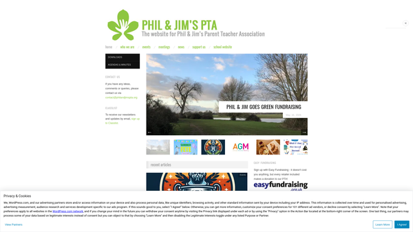 Screenshot of the Ss Philip And James School Parent Teachers Association website