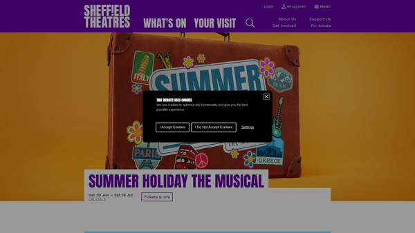 Screenshot of the The City Of Sheffield Theatre Trust website