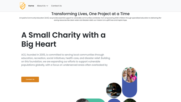 Screenshot of the Ayesha Community Education website