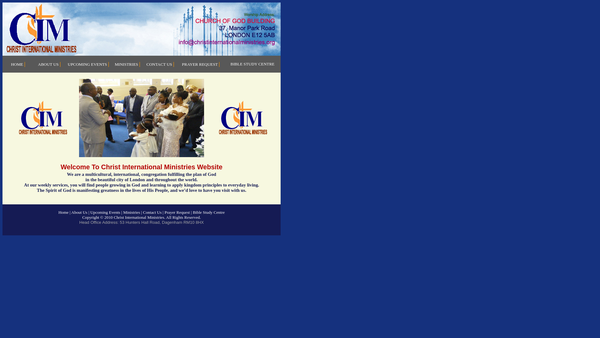 Screenshot of the Christ International Ministries website