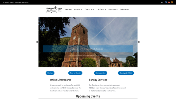 Screenshot of the The Kirsty Baker Trust For St George's Church Wembdon website