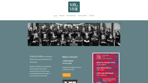Screenshot of the Voix De Vivre website
