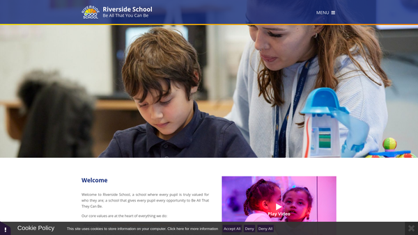 Screenshot of the Riverside School Fund website