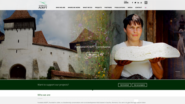 Screenshot of the Fundatia Adept Limited website