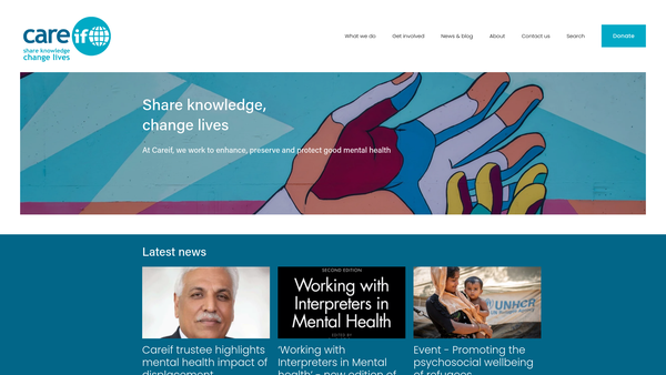 Screenshot of the Careif website