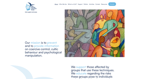 Screenshot of the The Family Survival Trust website
