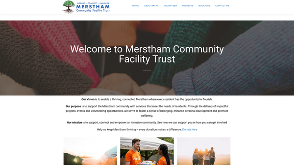 Screenshot of the Merstham Community Facility Trust website