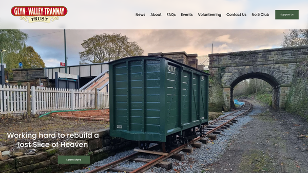 Screenshot of the Glyn Valley Tramway Trust website