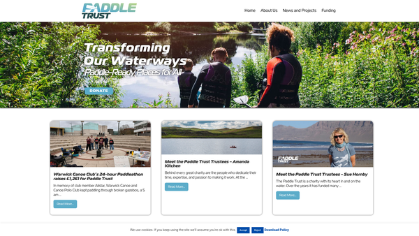 Screenshot of the Canoe Foundation website