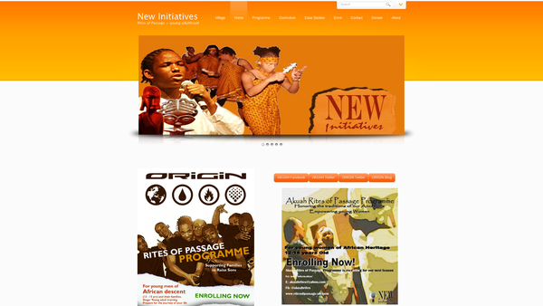 Screenshot of the New Initiatives Youth And Community Association website