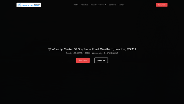 Screenshot of the West Ham Church Of Christ website