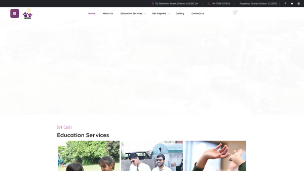 Screenshot of the Al-Mudassar Trust website