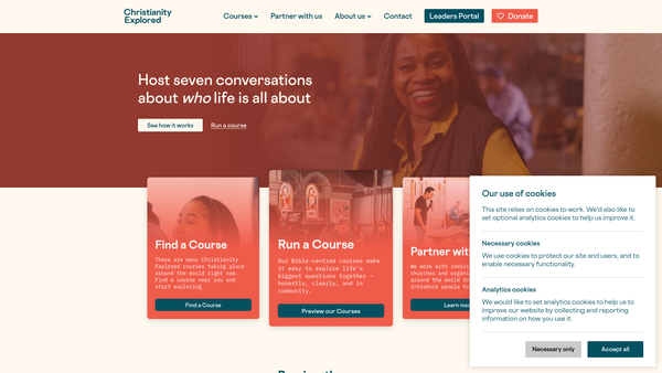 Screenshot of the Christianity Explored website