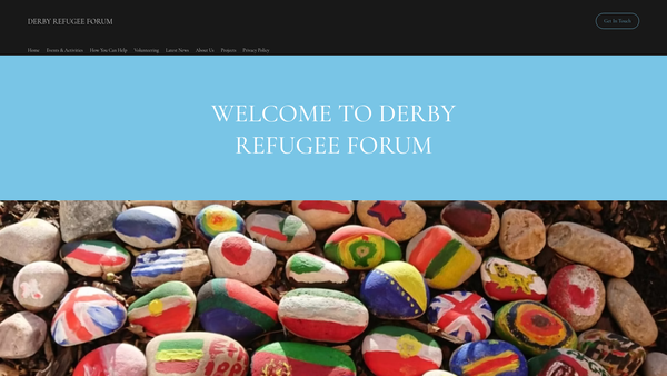 Screenshot of the Derby Refugee Forum website