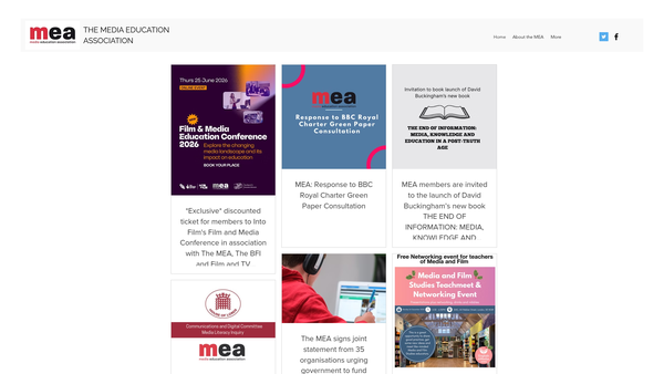 Screenshot of the Media Education Association website
