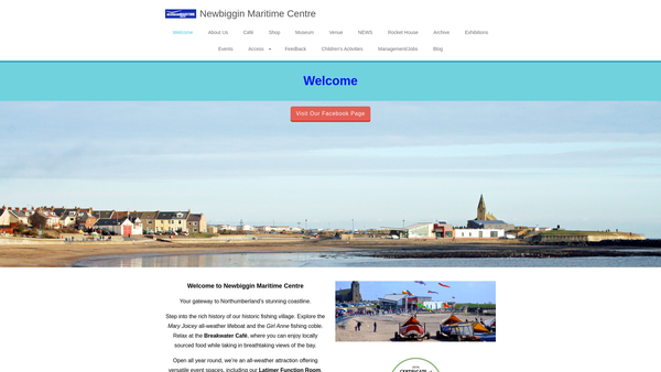 Screenshot of the Newbiggin-By-The Sea Heritage Partnership Ltd website