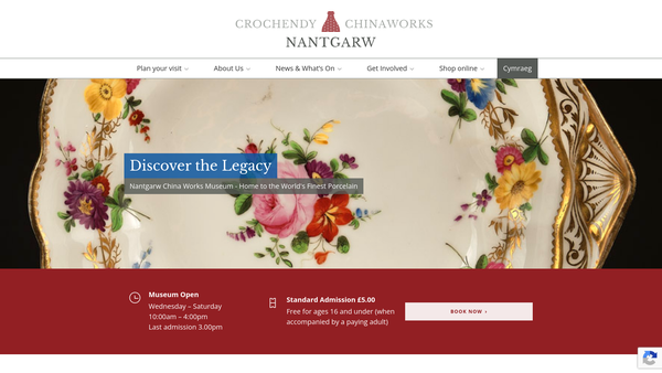 Screenshot of the Nantgarw China Works Trust website