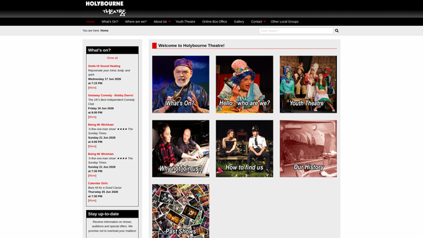 Screenshot of the Holybourne Theatre website